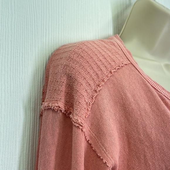 Free People - Military Mix Cotton Studded Long Sleeve Cuff Henley Size Small - Picture 4 of 11